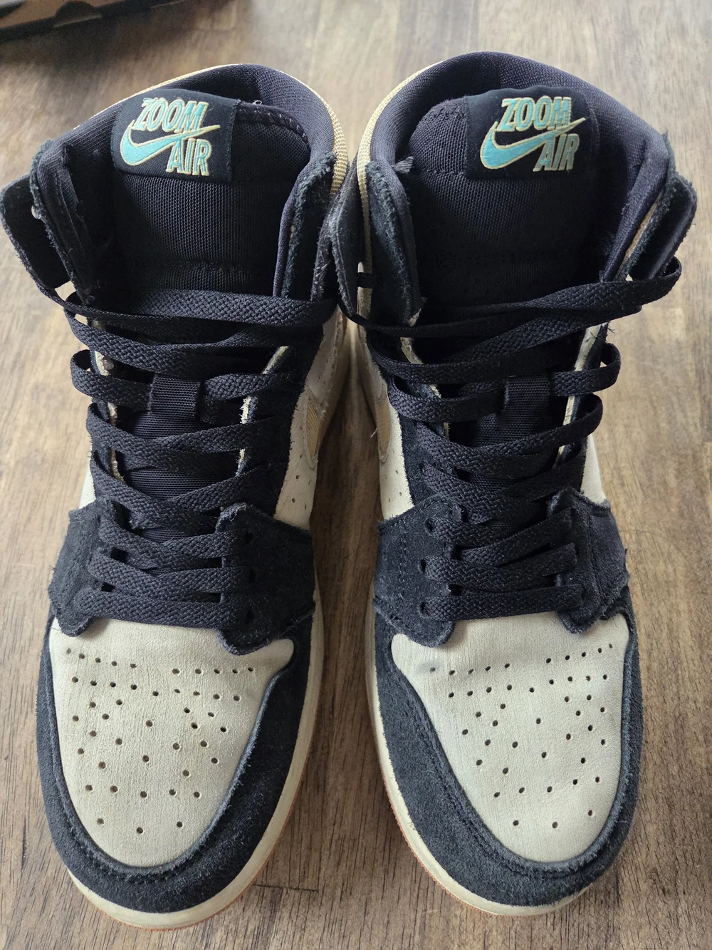 Nike Zoom Air Men’s High-Top Sneakers in Black & Cream